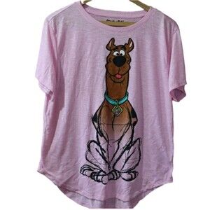 Scooby Doo XL Pink Graphic Tee Vintage Cartoon Nostalgia 90s